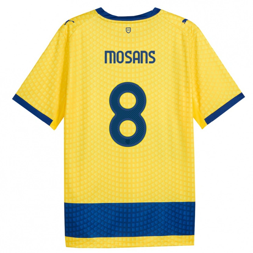 Danxen Criança Camisola Kristaps Mosans #8 Amarelo Azul Preto Alternativa 2026/27 Camisa