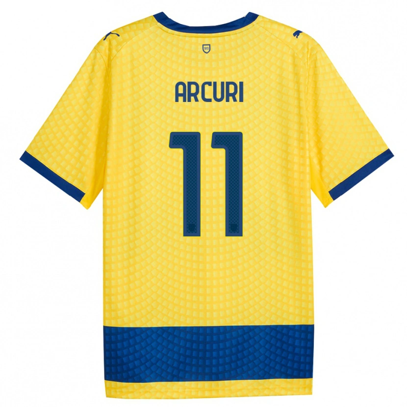 Danxen Criança Camisola Francesco Arcuri #11 Amarelo Azul Preto Alternativa 2026/27 Camisa