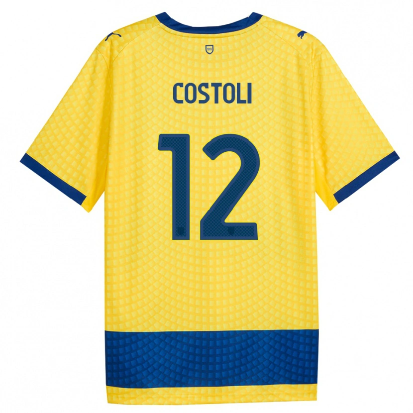 Danxen Criança Camisola Luca Costoli #12 Amarelo Azul Preto Alternativa 2026/27 Camisa