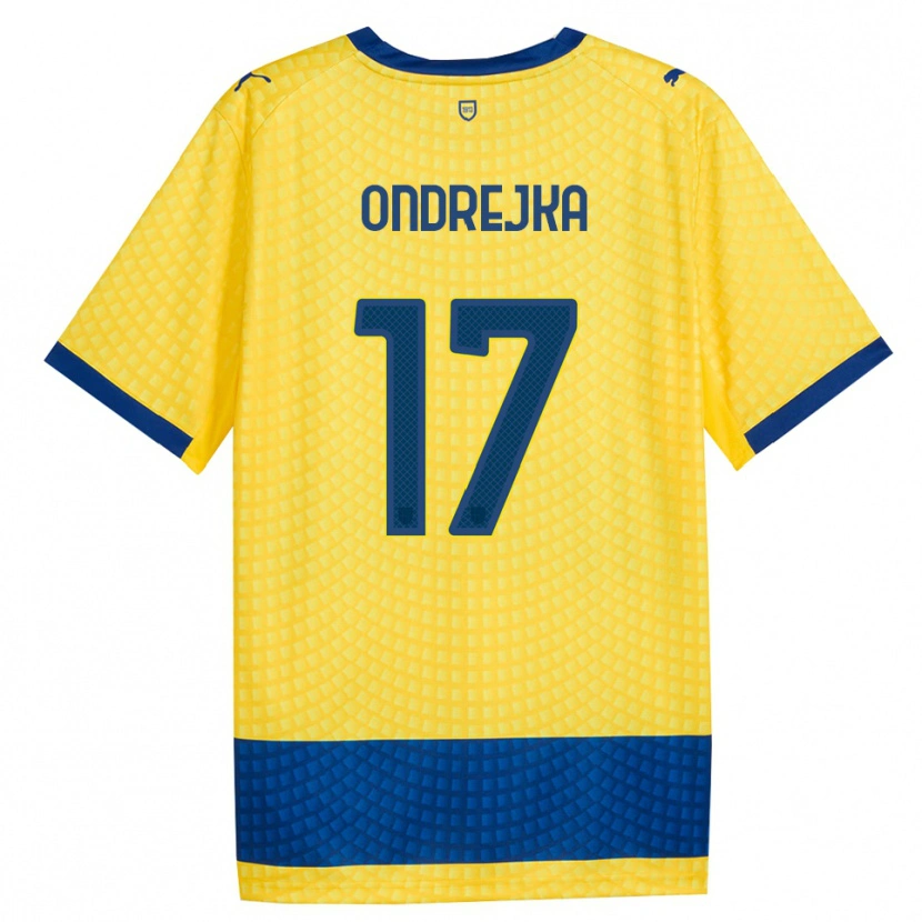 Danxen Criança Camisola Jacob Ondrejka #17 Amarelo Azul Preto Alternativa 2026/27 Camisa
