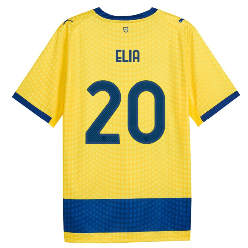 Danxen Criança Camisola Alessandro Elia #20 Amarelo Azul Preto Alternativa 2026/27 Camisa