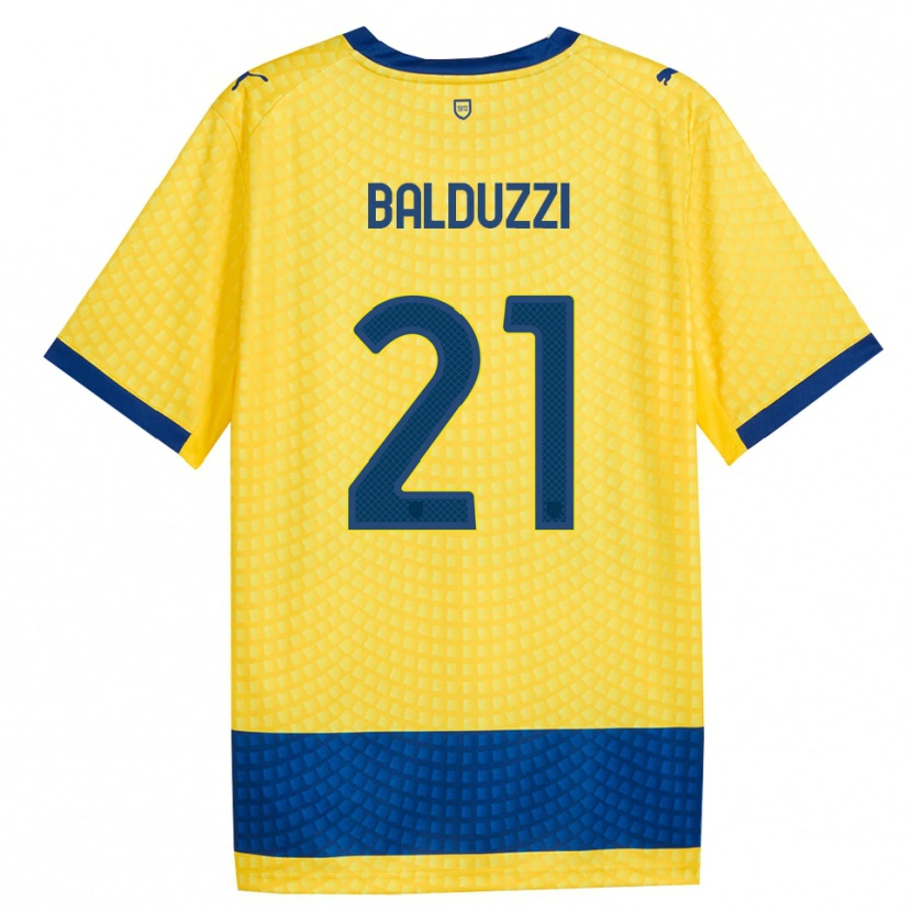 Danxen Criança Camisola Davide Balduzzi #21 Amarelo Azul Preto Alternativa 2026/27 Camisa