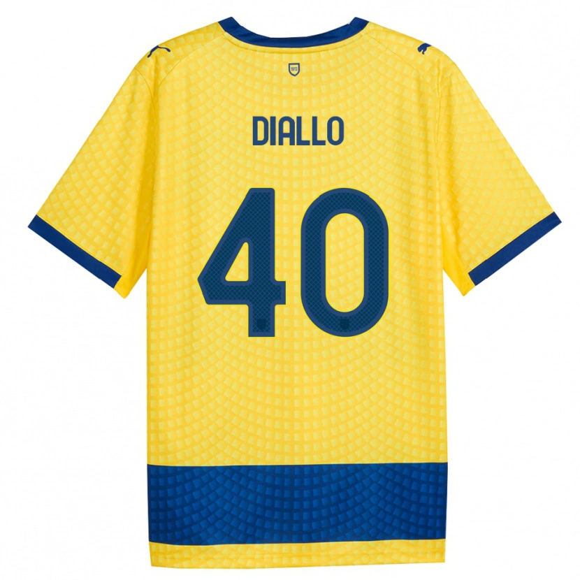 Danxen Criança Camisola Djibril Diallo #40 Amarelo Azul Preto Alternativa 2026/27 Camisa