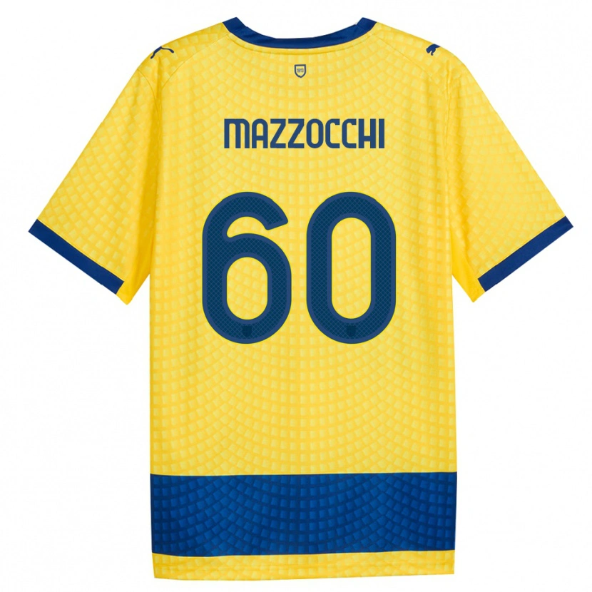 Danxen Criança Camisola Alessandro Mazzocchi #60 Amarelo Azul Preto Alternativa 2026/27 Camisa