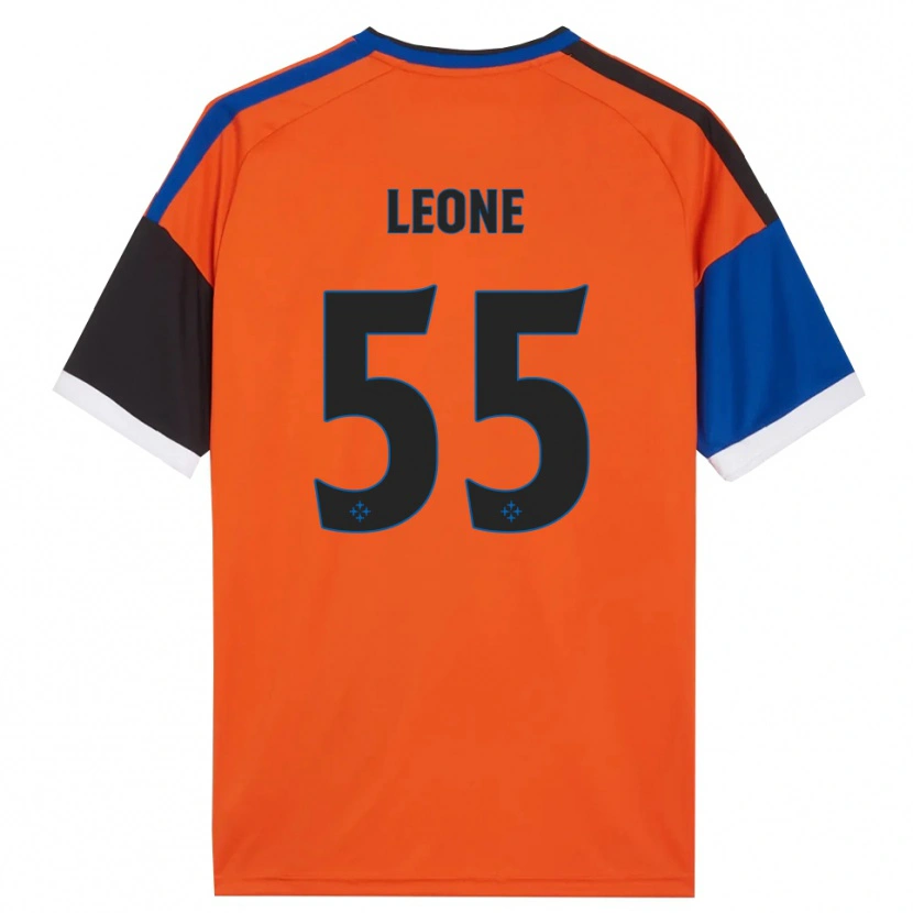 Danxen Criança Camisola Giuseppe Leone #55 Laranja Azul Preto Branco Alternativa 2026/27 Camisa
