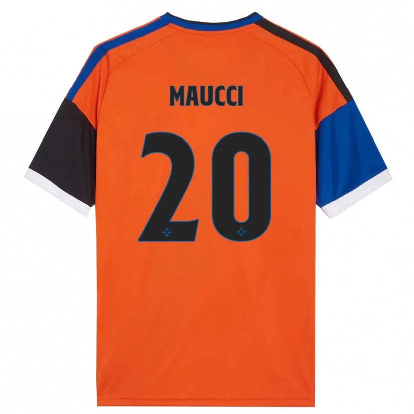 Danxen Criança Camisola Giacomo Maucci #20 Laranja Azul Preto Branco Alternativa 2026/27 Camisa