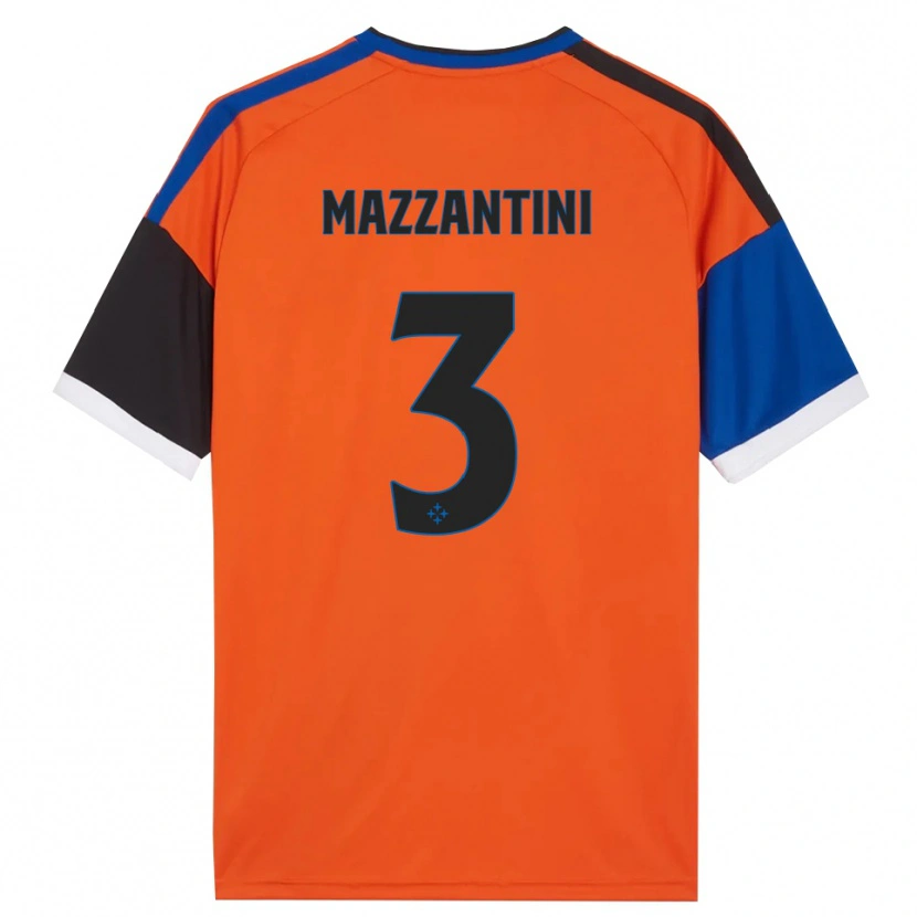Danxen Criança Camisola Niccolò Mazzantini #3 Laranja Azul Preto Branco Alternativa 2026/27 Camisa