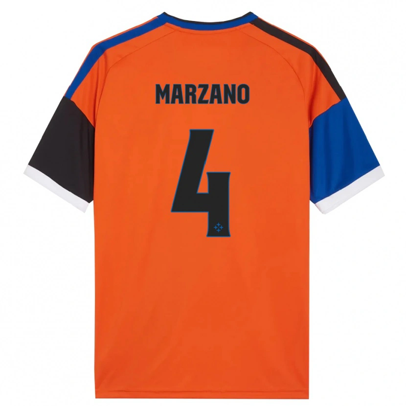 Danxen Criança Camisola Michelangelo Marzano #4 Laranja Azul Preto Branco Alternativa 2026/27 Camisa