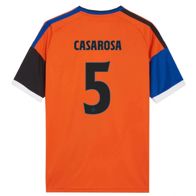 Danxen Criança Camisola Matias Casarosa #5 Laranja Azul Preto Branco Alternativa 2026/27 Camisa