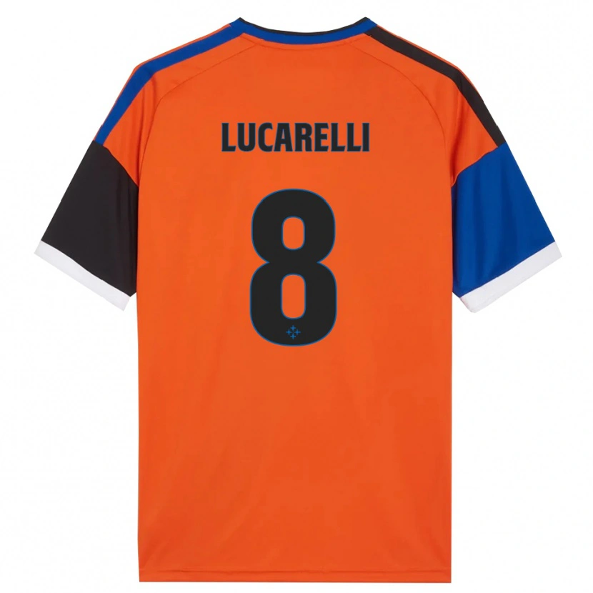 Danxen Criança Camisola Lapo Lucarelli #8 Laranja Azul Preto Branco Alternativa 2026/27 Camisa