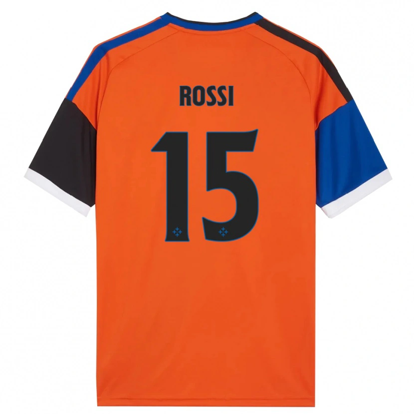 Danxen Criança Camisola Jacopo Rossi #15 Laranja Azul Preto Branco Alternativa 2026/27 Camisa