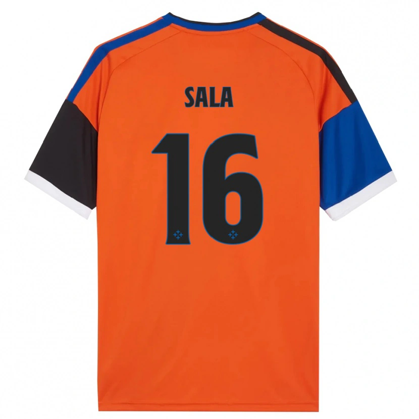 Danxen Criança Camisola Mattia Sala #16 Laranja Azul Preto Branco Alternativa 2026/27 Camisa