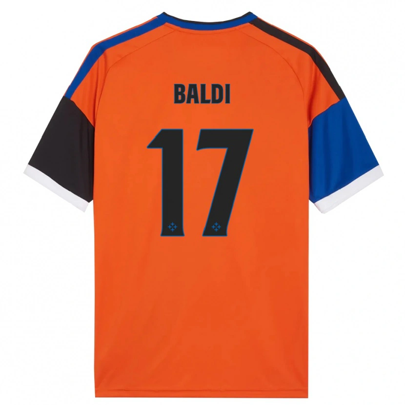 Danxen Criança Camisola Andrea Baldi #17 Laranja Azul Preto Branco Alternativa 2026/27 Camisa