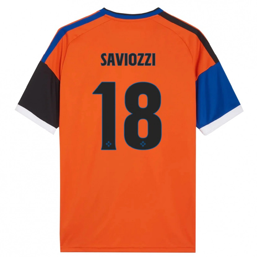 Danxen Criança Camisola Mattia Saviozzi #18 Laranja Azul Preto Branco Alternativa 2026/27 Camisa