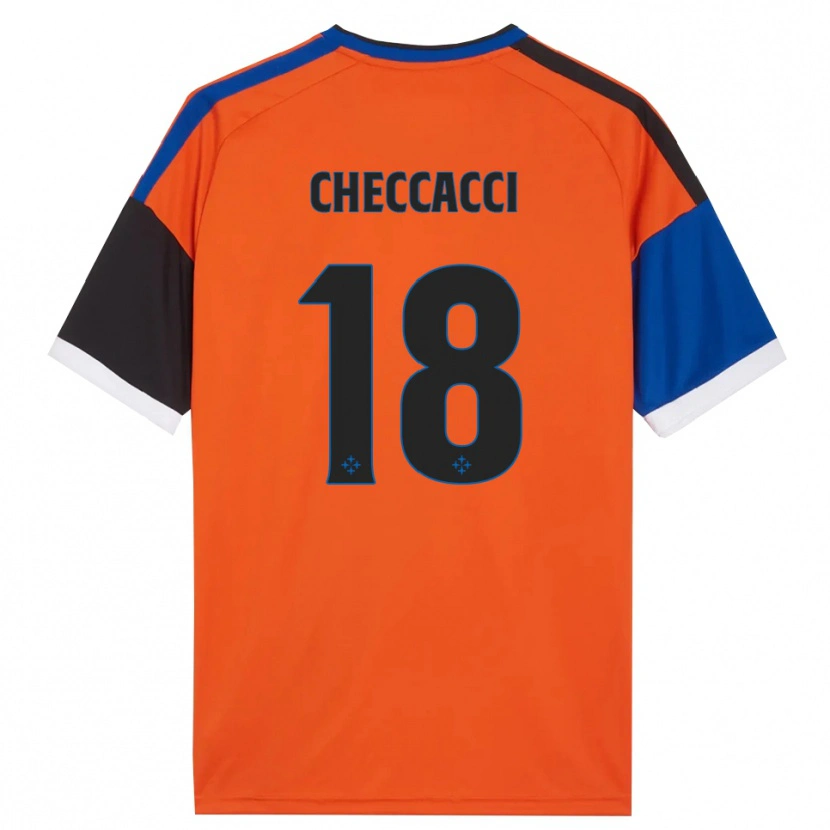 Danxen Criança Camisola Filippo Checcacci #18 Laranja Azul Preto Branco Alternativa 2026/27 Camisa