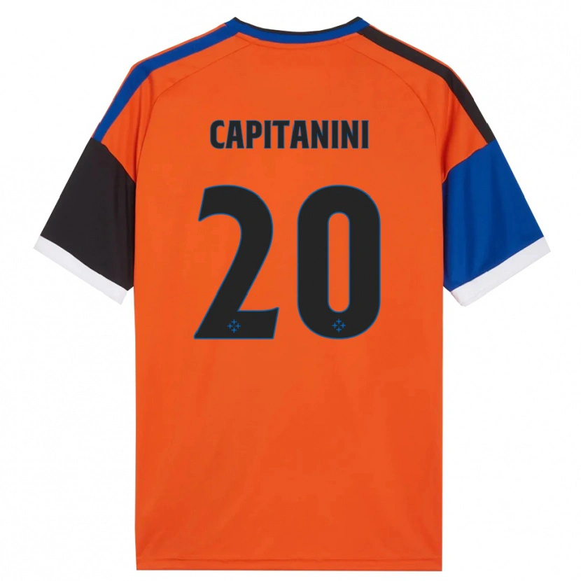 Danxen Criança Camisola Diego Capitanini #20 Laranja Azul Preto Branco Alternativa 2026/27 Camisa