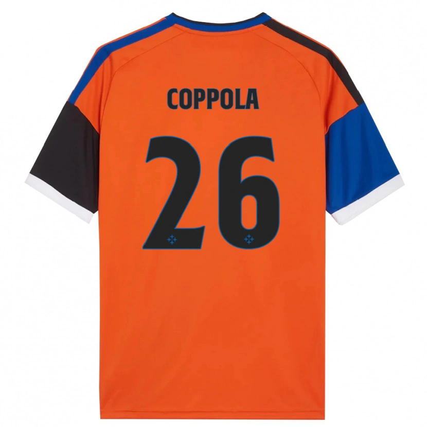 Danxen Criança Camisola Francesco Coppola #26 Laranja Azul Preto Branco Alternativa 2026/27 Camisa