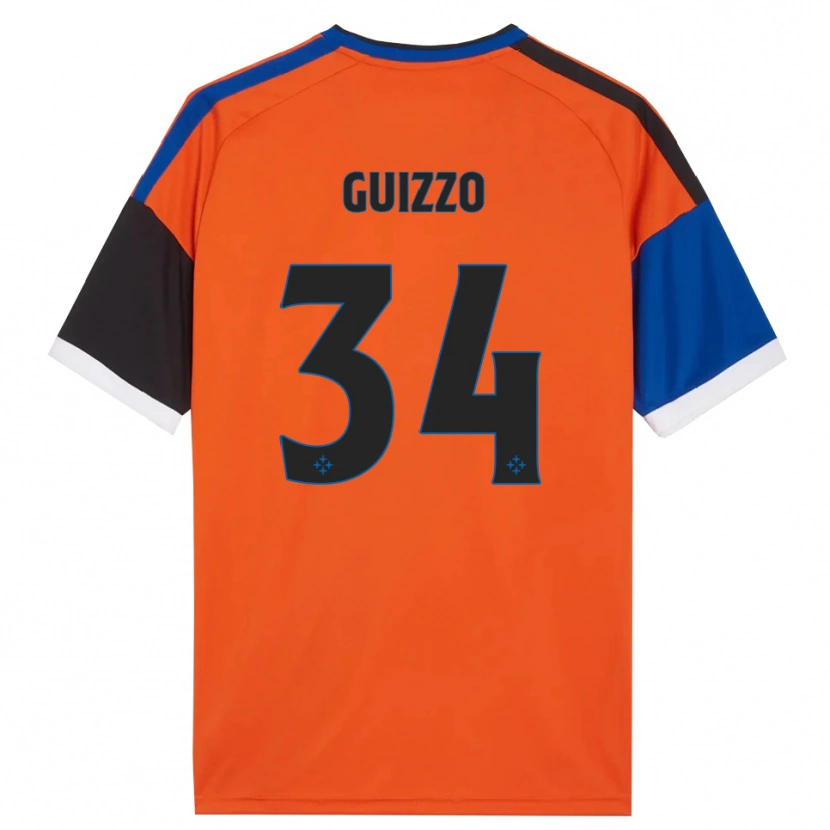 Danxen Criança Camisola Tommaso Guizzo #34 Laranja Azul Preto Branco Alternativa 2026/27 Camisa