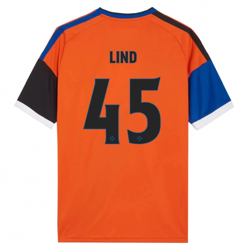 Danxen Criança Camisola Alexander Lind #45 Laranja Azul Preto Branco Alternativa 2026/27 Camisa