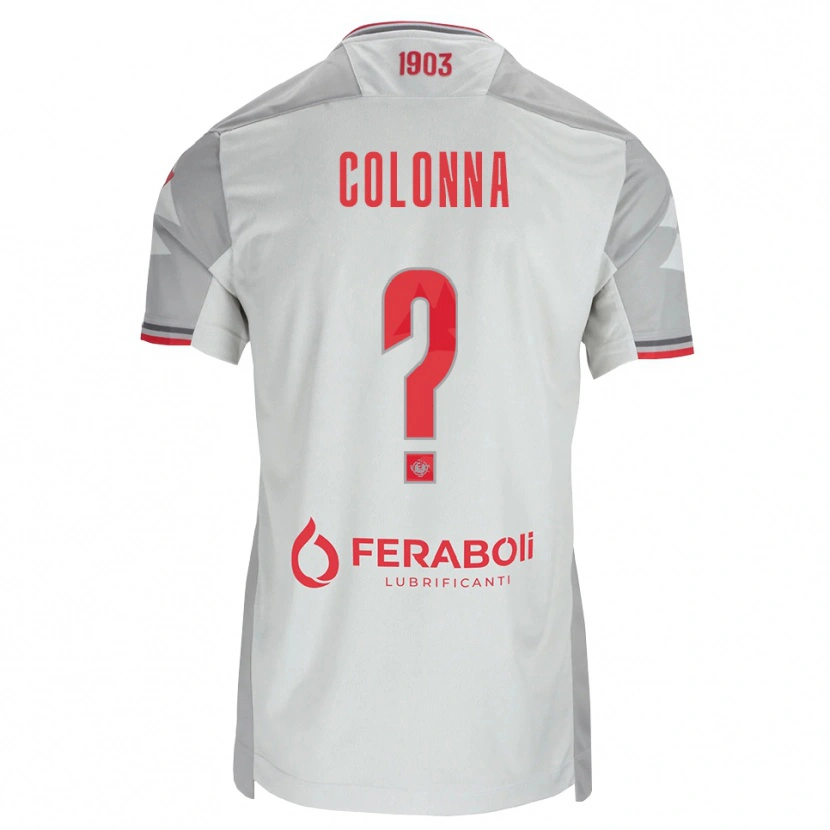 Danxen Criança Camisola Alessandro Colonna #0 Cinza Branco Vermelho Alternativa 2026/27 Camisa