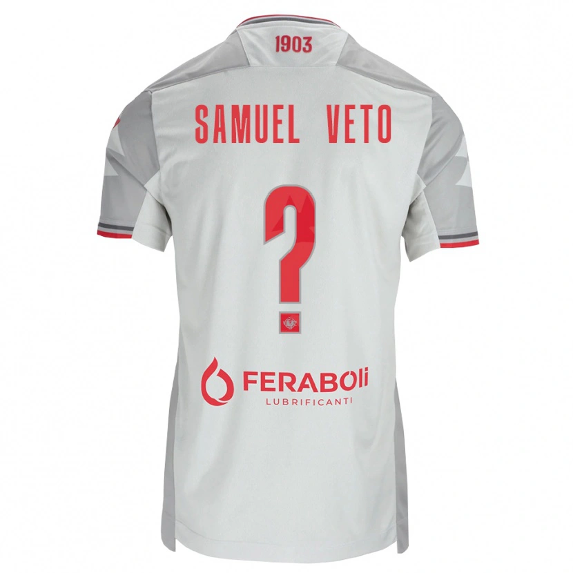 Danxen Criança Camisola Djoloelie Samuel Veto #0 Cinza Branco Vermelho Alternativa 2026/27 Camisa