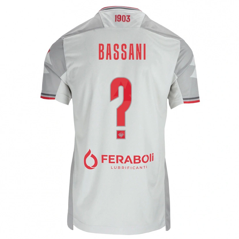 Danxen Criança Camisola Edoardo Bassani #0 Cinza Branco Vermelho Alternativa 2026/27 Camisa