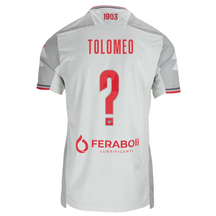 Danxen Criança Camisola Gabriel Tolomeo #0 Cinza Branco Vermelho Alternativa 2026/27 Camisa