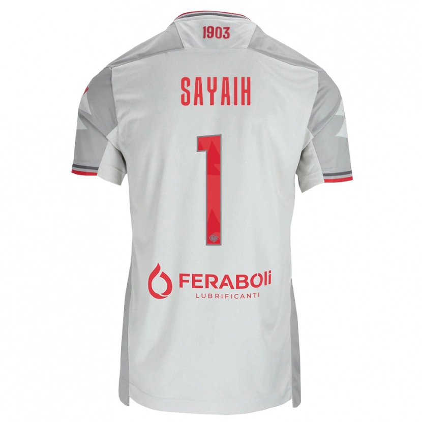 Danxen Criança Camisola Ilyas Sayaih #1 Cinza Branco Vermelho Alternativa 2026/27 Camisa