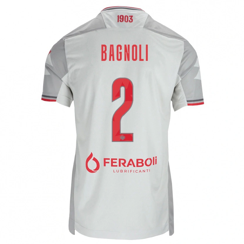 Danxen Criança Camisola Edoardo Bagnoli #2 Cinza Branco Vermelho Alternativa 2026/27 Camisa