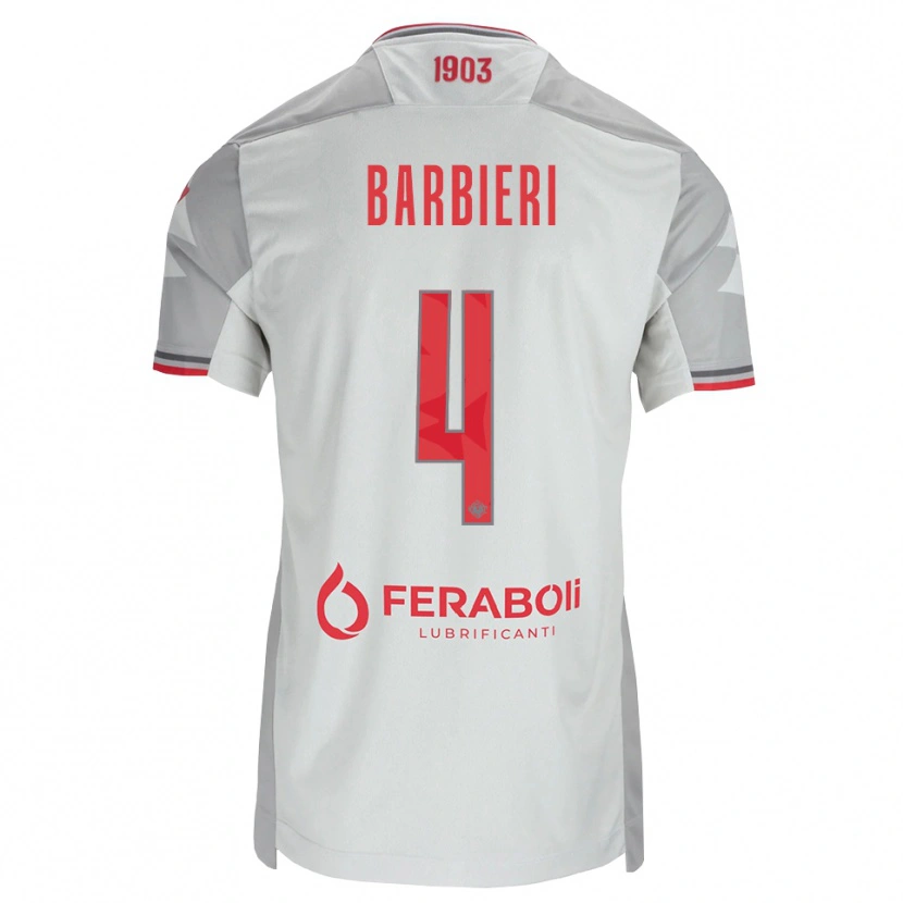 Danxen Criança Camisola Tommaso Barbieri #4 Cinza Branco Vermelho Alternativa 2026/27 Camisa