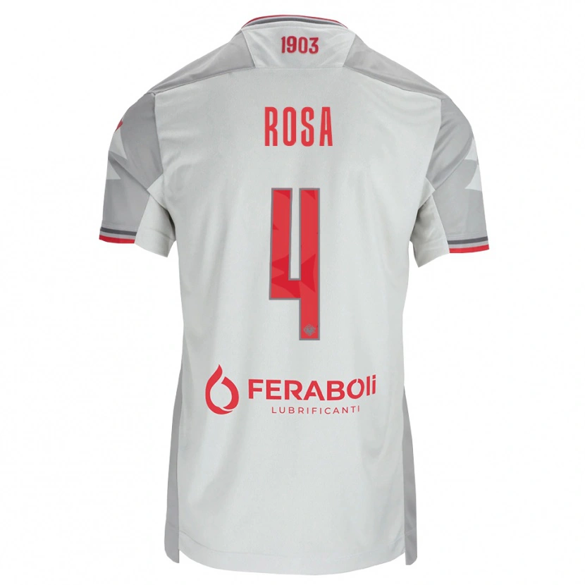 Danxen Criança Camisola Riccardo Rosa #4 Cinza Branco Vermelho Alternativa 2026/27 Camisa