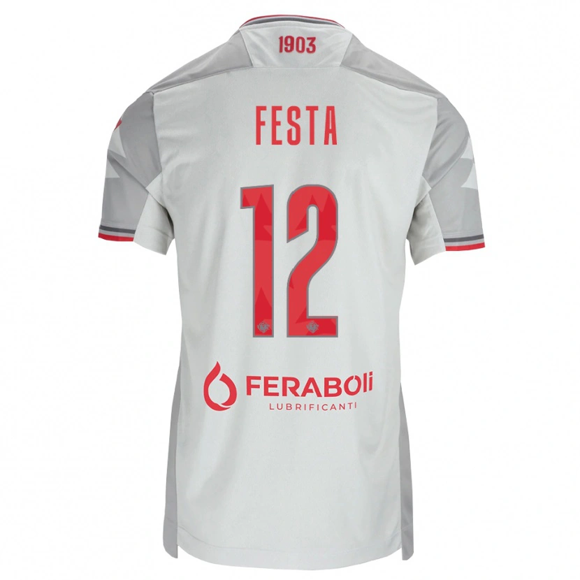 Danxen Criança Camisola Marco Festa #12 Cinza Branco Vermelho Alternativa 2026/27 Camisa