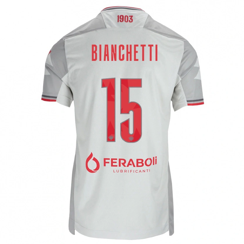 Danxen Criança Camisola Matteo Bianchetti #15 Cinza Branco Vermelho Alternativa 2026/27 Camisa