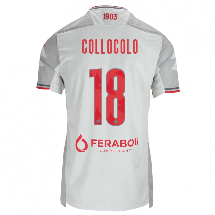 Danxen Criança Camisola Michele Collocolo #18 Cinza Branco Vermelho Alternativa 2026/27 Camisa
