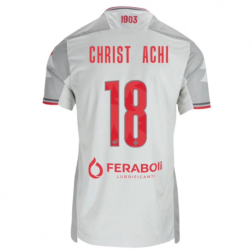 Danxen Criança Camisola Ange Christ Achi #18 Cinza Branco Vermelho Alternativa 2026/27 Camisa