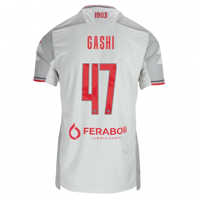 Danxen Criança Camisola Eduart Gashi #47 Cinza Branco Vermelho Alternativa 2026/27 Camisa