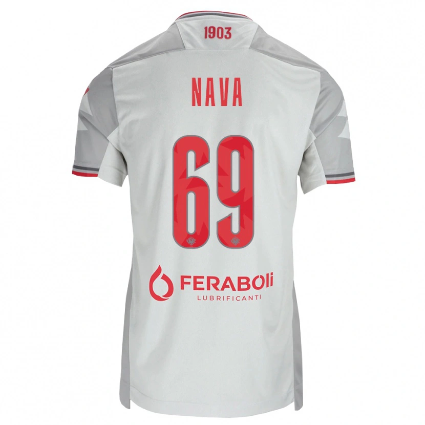 Danxen Criança Camisola Lapo Nava #69 Cinza Branco Vermelho Alternativa 2026/27 Camisa