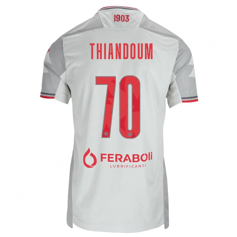Danxen Criança Camisola Omar Thiandoum #70 Cinza Branco Vermelho Alternativa 2026/27 Camisa