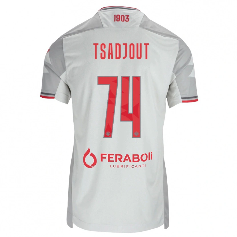 Danxen Criança Camisola Frank Tsadjout #74 Cinza Branco Vermelho Alternativa 2026/27 Camisa