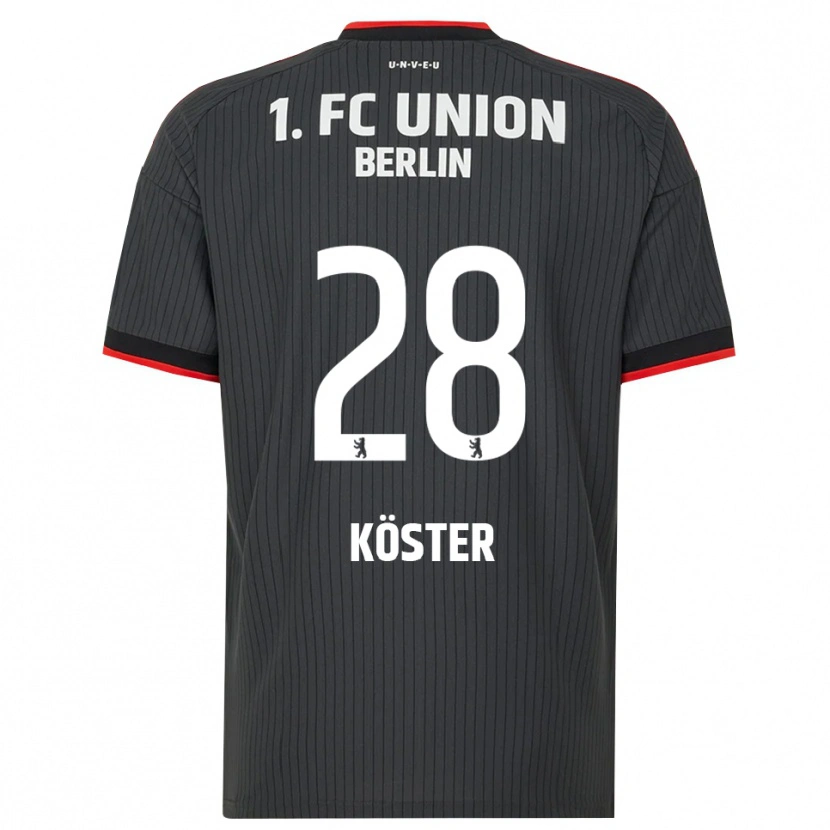Danxen Criança Camisola Leonie Köster #28 Preto Branco Vermelho Alternativa 2026/27 Camisa