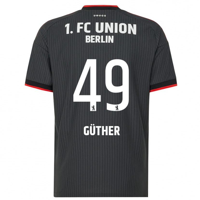 Danxen Criança Camisola Linus Güther #49 Preto Branco Vermelho Alternativa 2026/27 Camisa