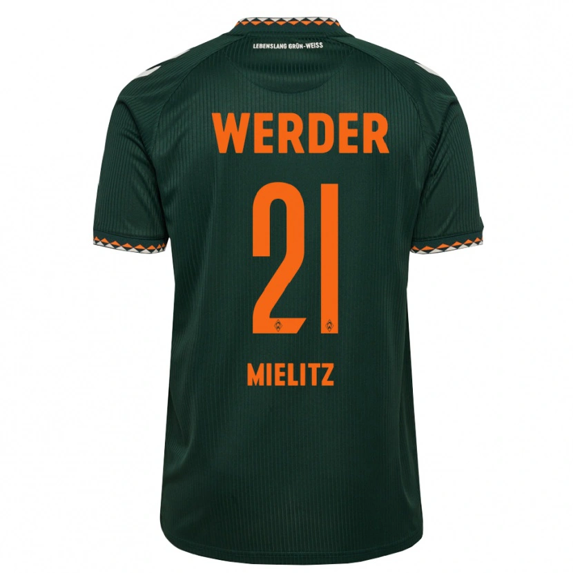 Danxen Criança Camisola Sebastian Mielitz #21 Verde Escuro Laranja Branco Alternativa 2026/27 Camisa