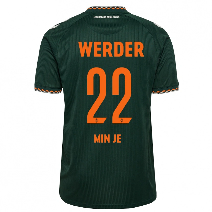 Danxen Criança Camisola Min-Je Kim #22 Verde Escuro Laranja Branco Alternativa 2026/27 Camisa