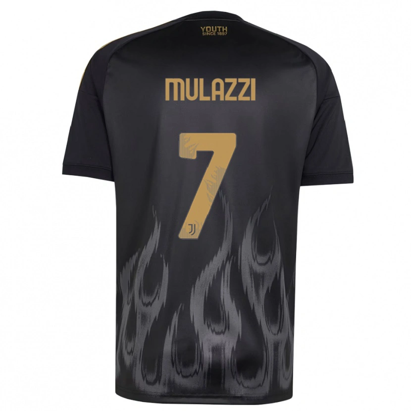 Danxen Criança Camisola Gabriele Mulazzi #7 Preto Marrom Terceiro 2026/27 Camisa