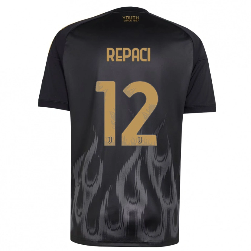Danxen Criança Camisola Tommaso Repaci #12 Preto Marrom Terceiro 2026/27 Camisa