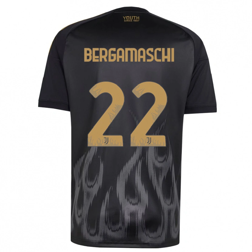 Danxen Criança Camisola Valentina Bergamaschi #22 Preto Marrom Terceiro 2026/27 Camisa