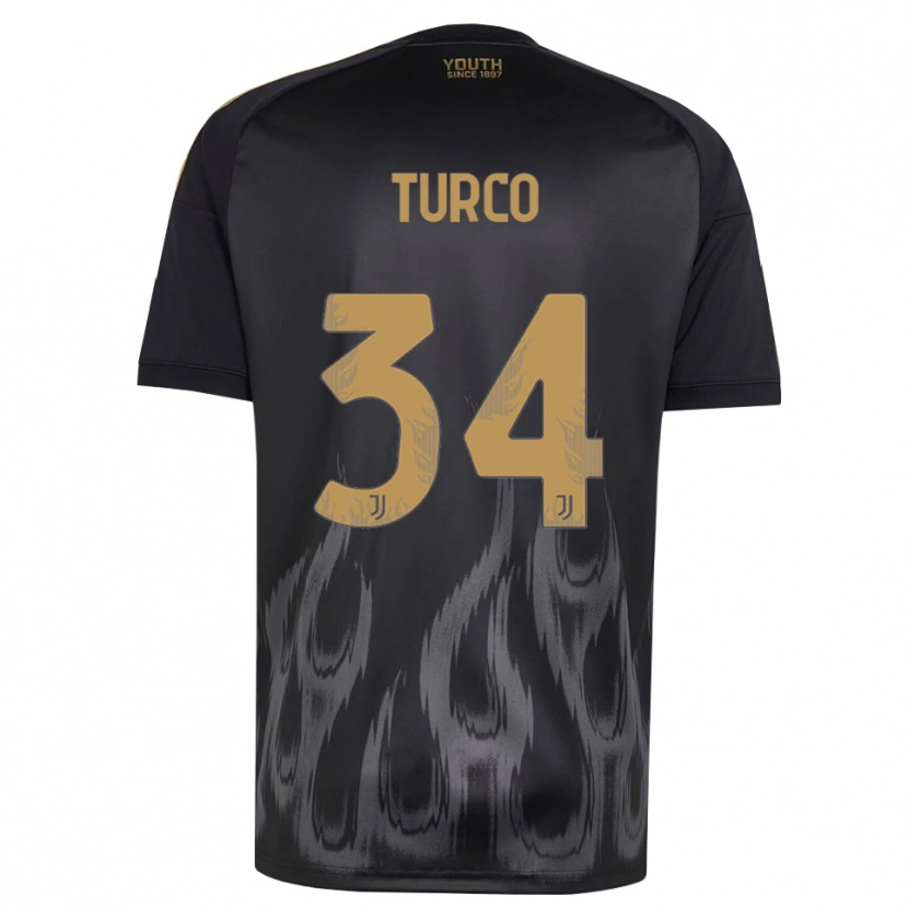 Danxen Criança Camisola Stefano Turco #34 Preto Marrom Terceiro 2026/27 Camisa