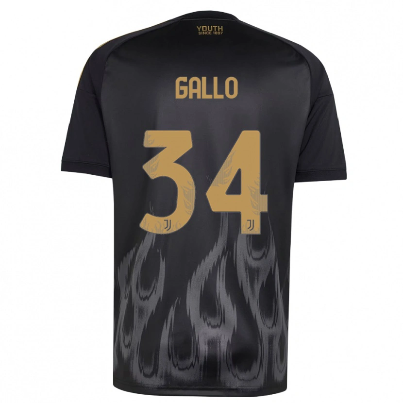 Danxen Criança Camisola Azzurra Gallo #34 Preto Marrom Terceiro 2026/27 Camisa