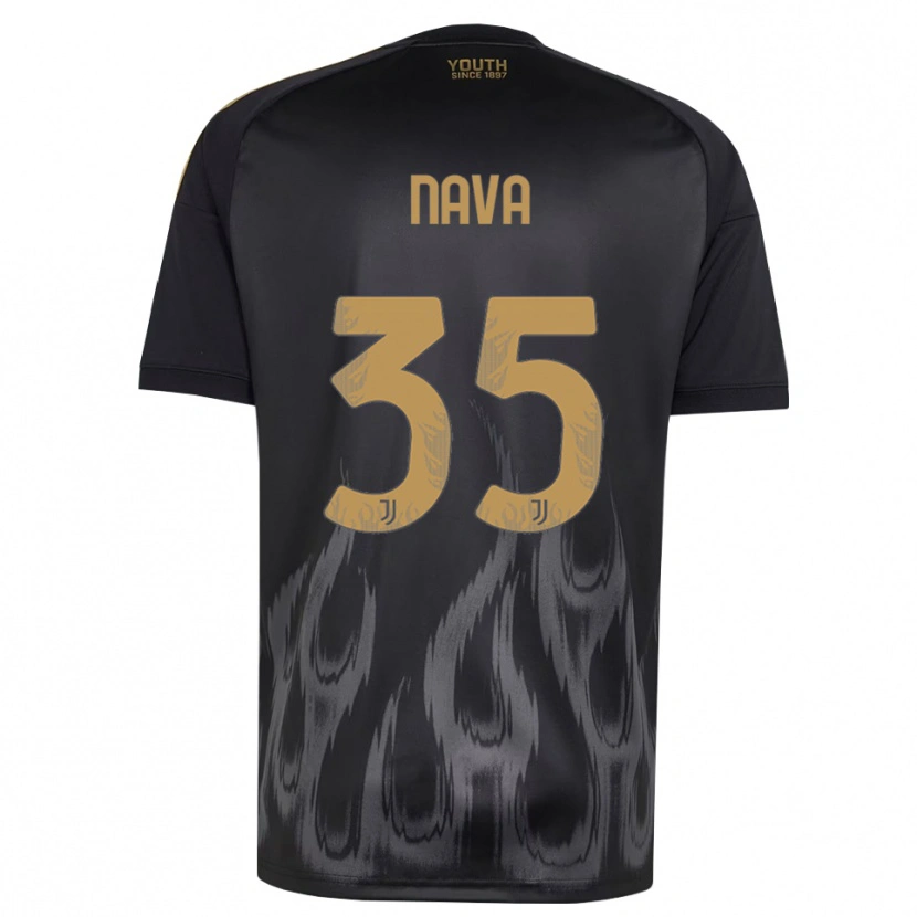 Danxen Criança Camisola Sebastiano Nava #35 Preto Marrom Terceiro 2026/27 Camisa