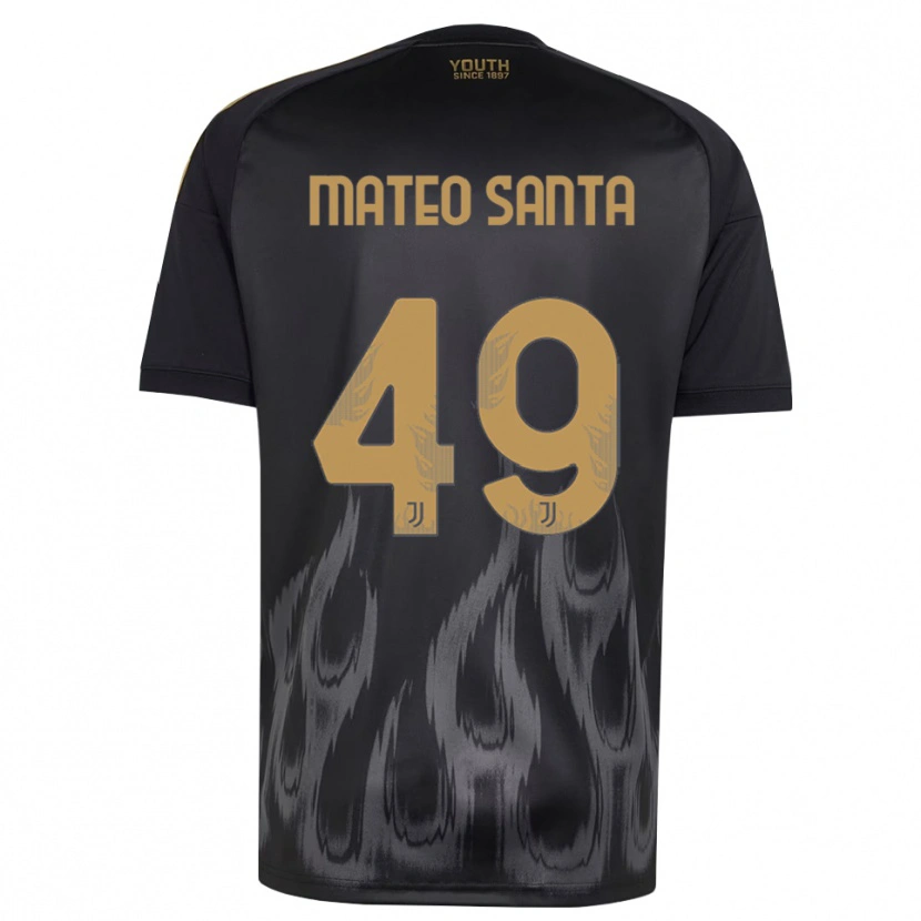 Danxen Criança Camisola Mateo Santa Maria #49 Preto Marrom Terceiro 2026/27 Camisa
